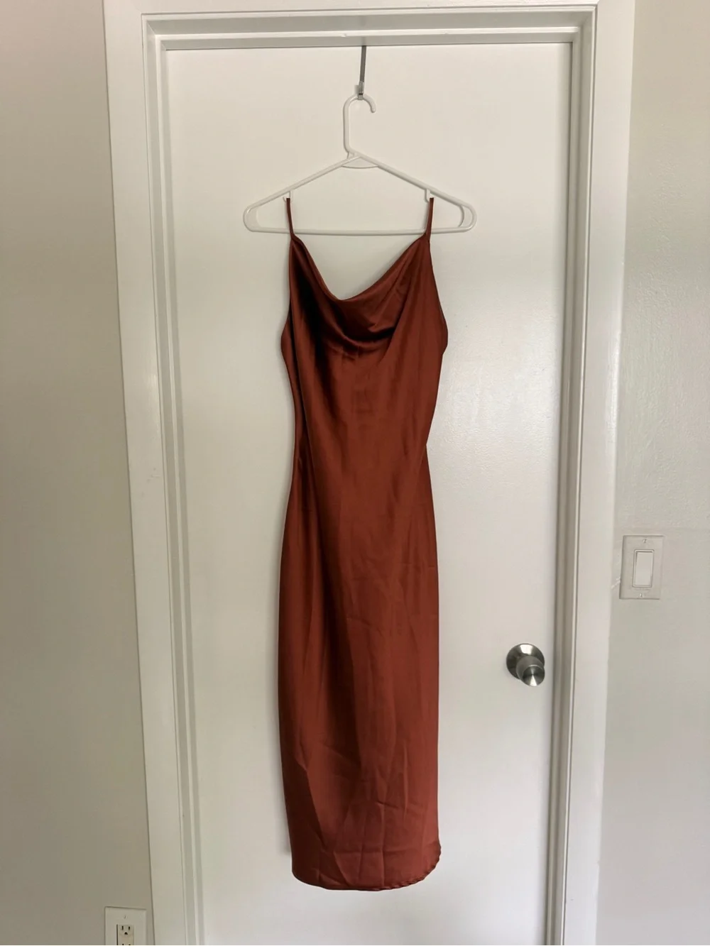 Petal & Pup Slip Midi Dress in Rust Red - Picture 1 of 3